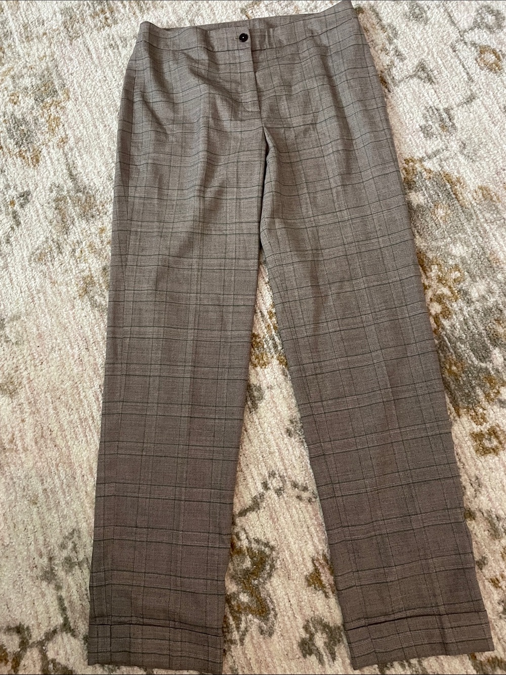 Jones New York Brown Plaid Dress Pants